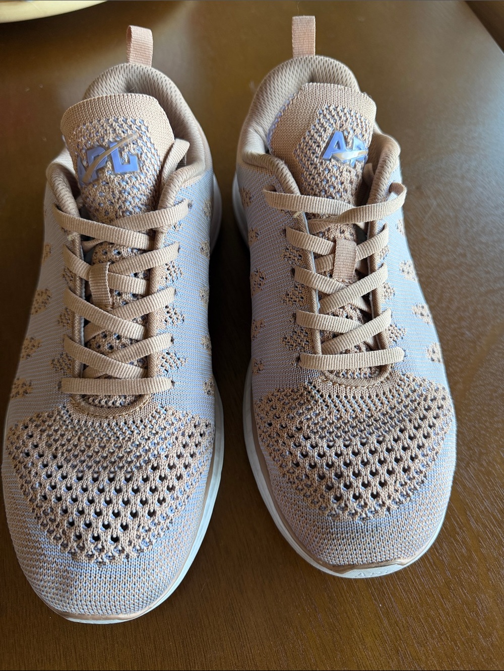 APL Women's Knit Sneakers in Blush and Light Blue